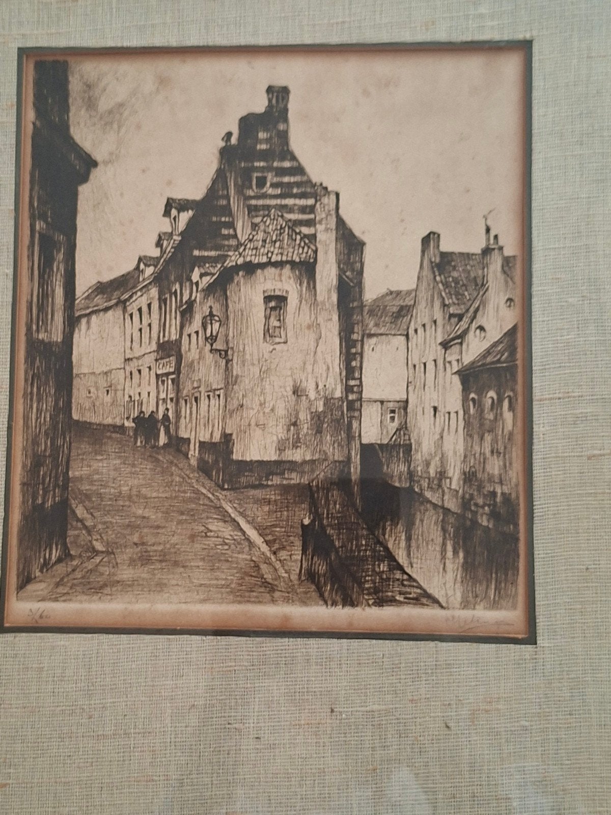Oud zeldzaam schilderij van Jelinger - Stadsgezicht, Ophalen, Origineel, 1900 - 1949, Overige technieken