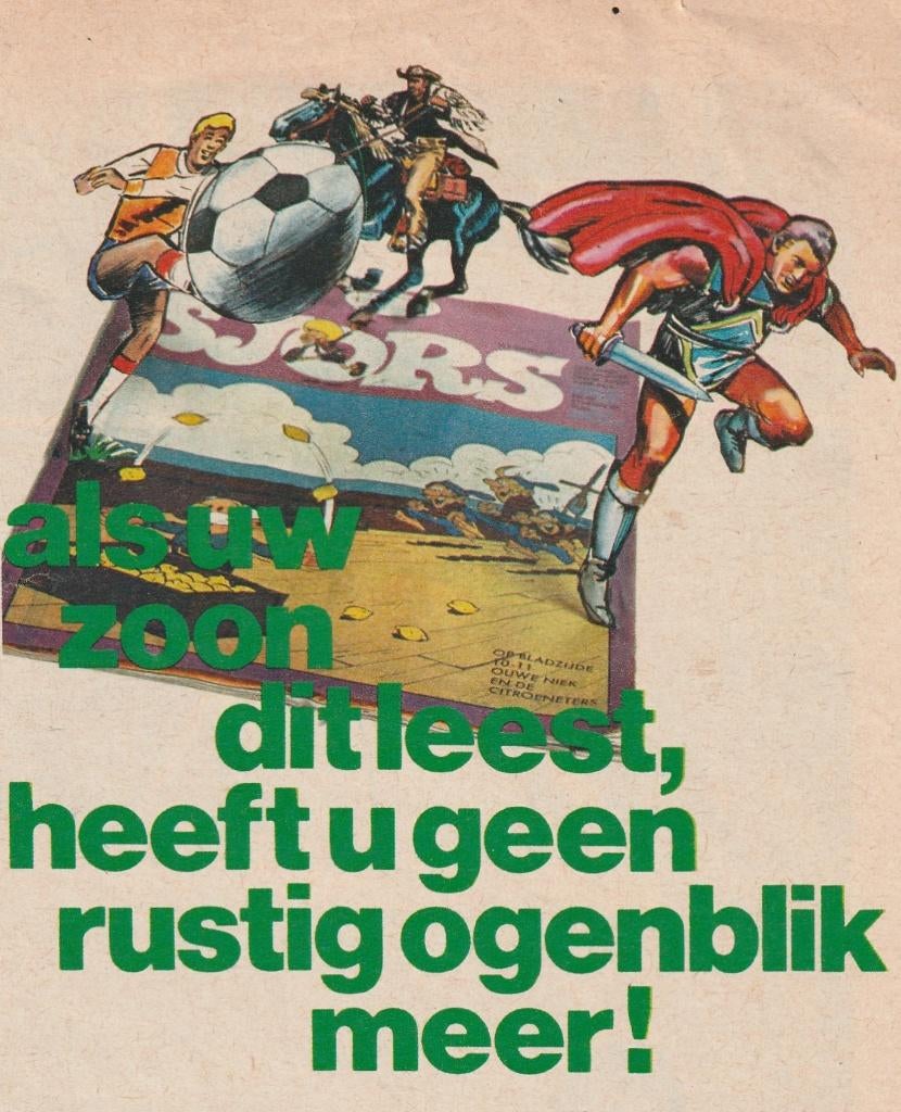 Retro reclame 1970 Sjors Sjimmie geen rustig ogenblik, Verzenden, Overige typen
