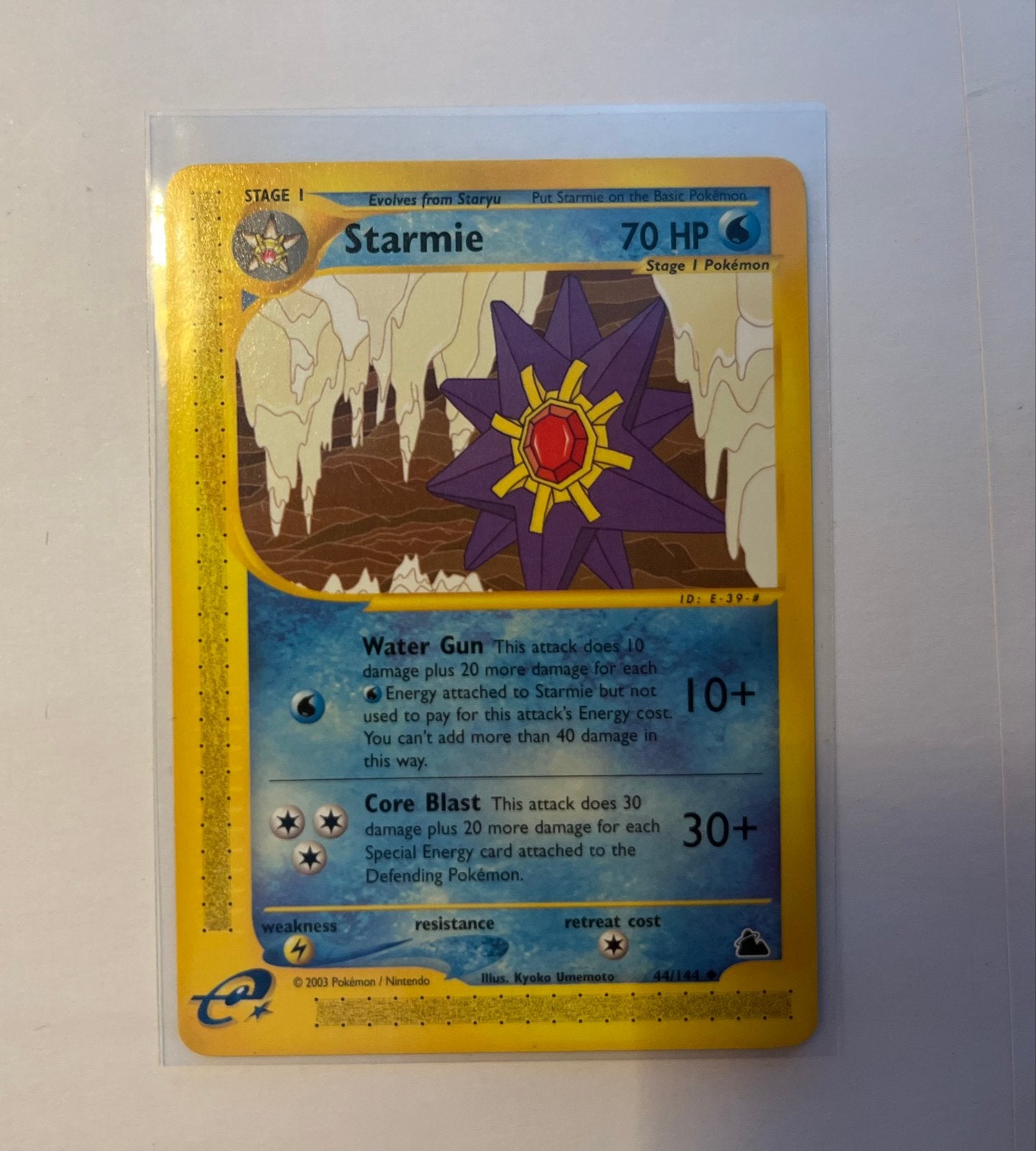 Starmie Pokémon Kaart 34/144, Ophalen of Verzenden, Zo goed als nieuw, Losse kaart, Foil