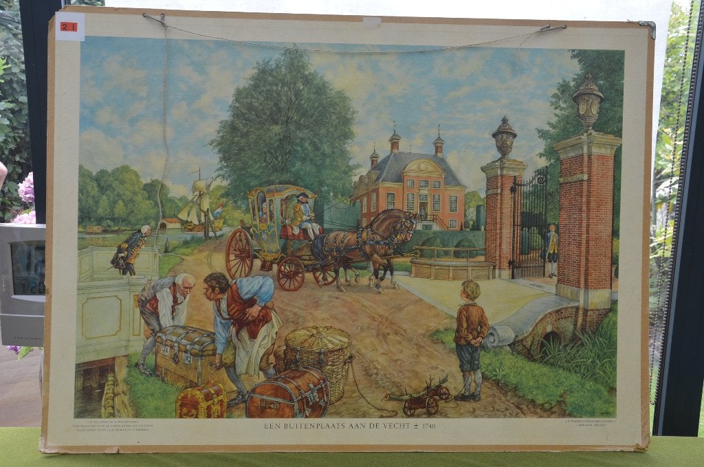 oude schoolplaat: Ludger predikt in de Groninger Gouwen+boek, Ophalen of Verzenden, Geschiedenis