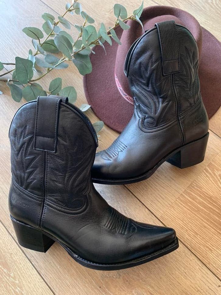 Sendra enkellaarsjes 38 western boots bohemian laarzen, -, Zwart, -, Lage of Enkellaarzen