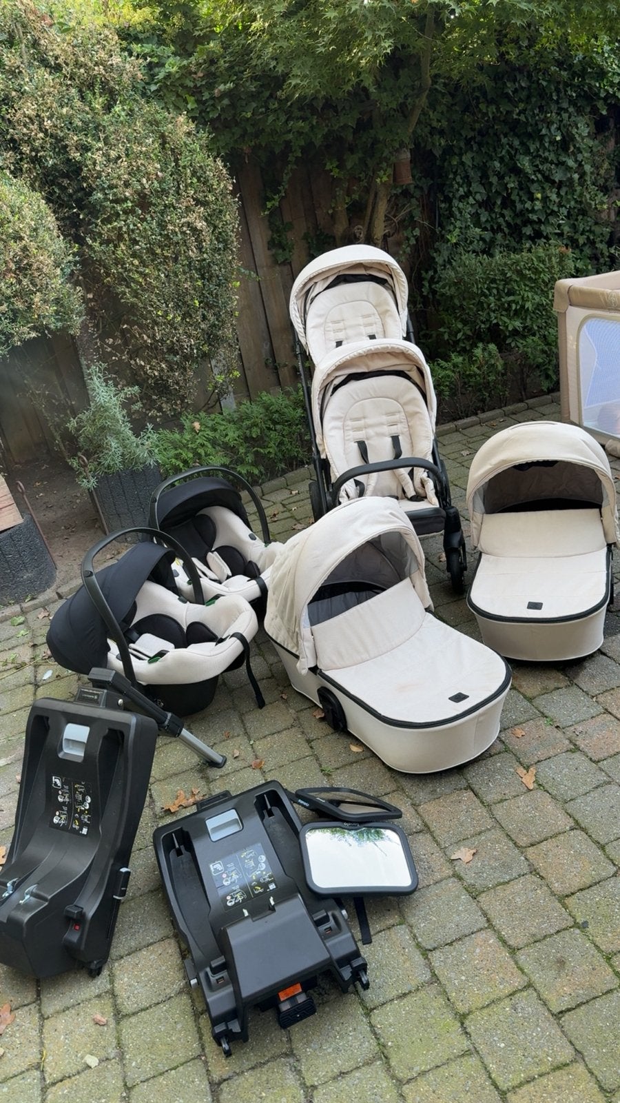 Duo kinderwagen beige, Zo goed als nieuw, Duowagen, Combiwagen, Ophalen
