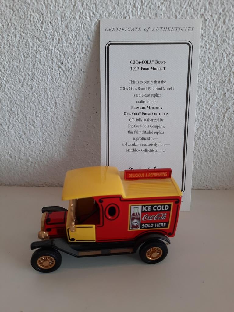 Matchbox Coca-Cola 1912 Ford Model T Diecast Replica, Ophalen of Verzenden, Zo goed als nieuw, Matchbox