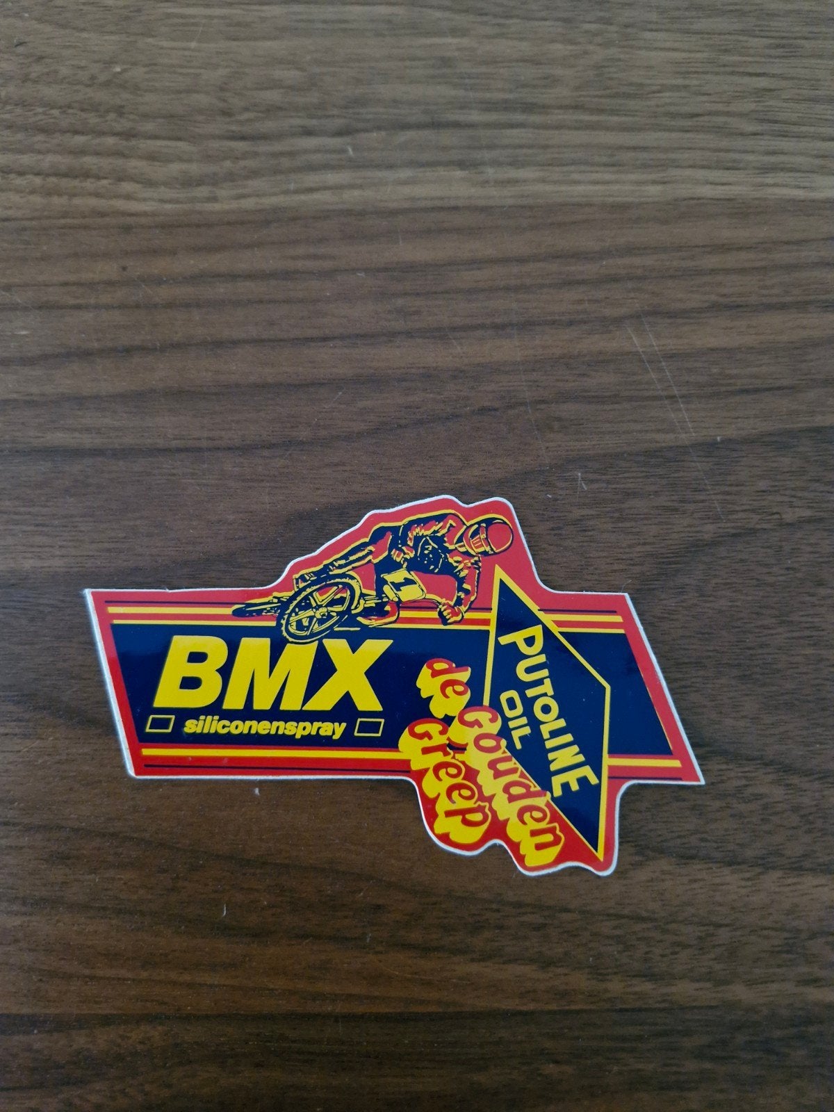 030 Vintage BMX Putoline Olie Gouden Greep Sticker, Ophalen of Verzenden, Nieuw, Sport
