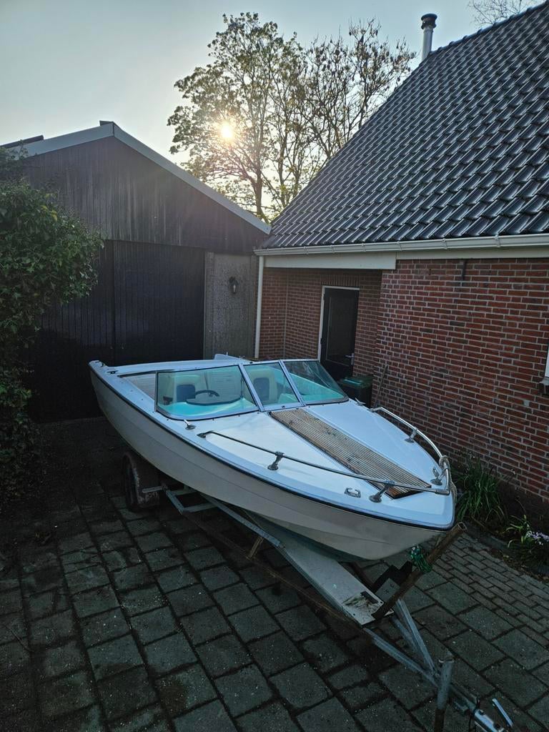 Almarine 480 speedboot + trailer, Watersport en Boten, Ophalen, Gebruikt, Minder dan 70 pk, Buitenboordmotor