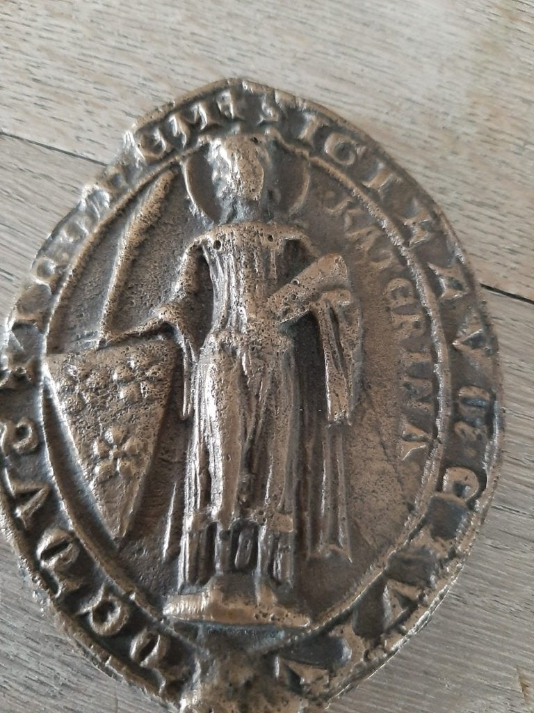 kopie oudste stadszegel van Doetinchem Heilige Katharina, Antiek en Kunst, Ophalen of Verzenden