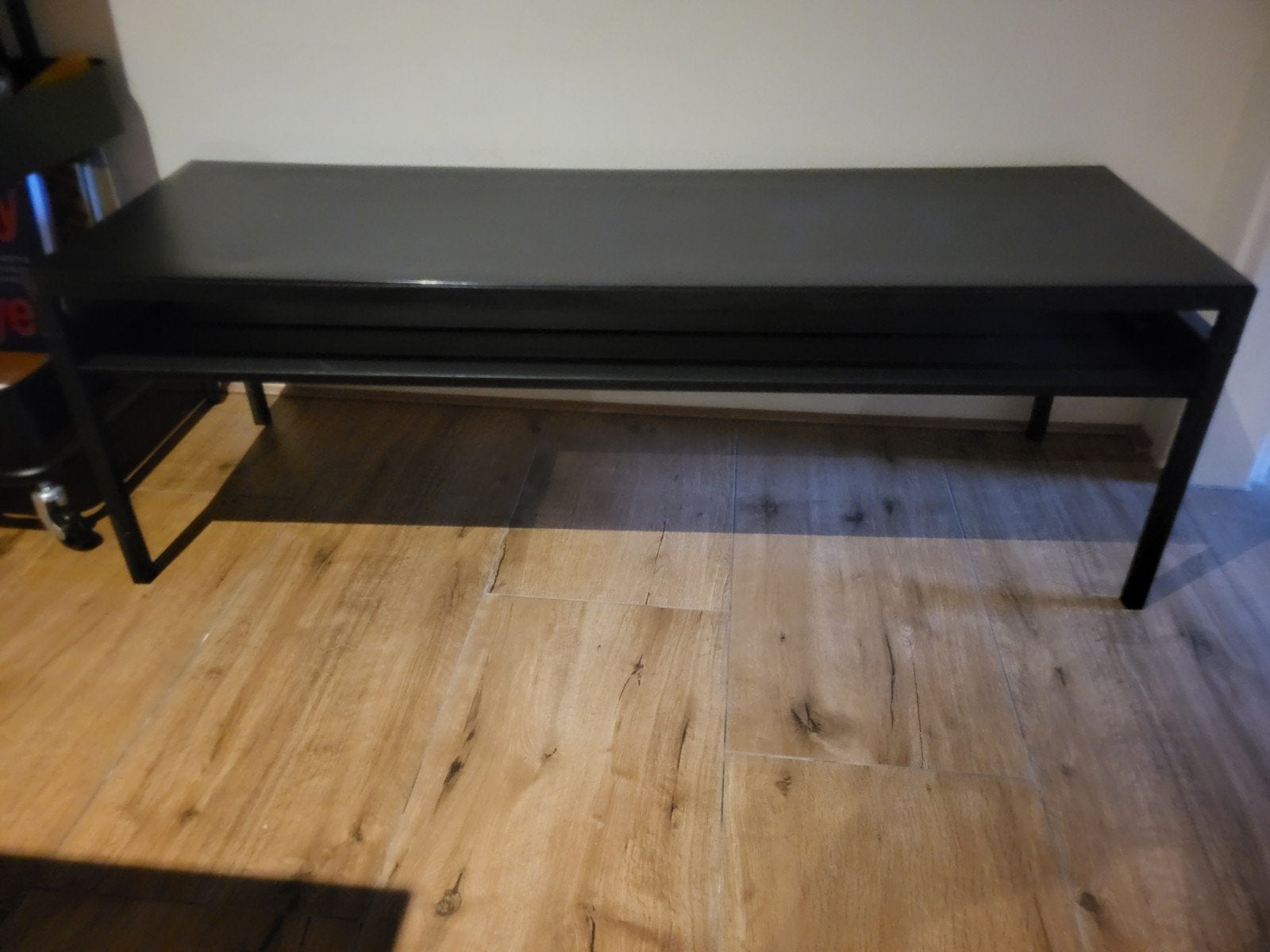 Zwart Bijzettafel (120x40x40 cm), Ophalen, Gebruikt, Rechthoekig, Modern minimalistisch