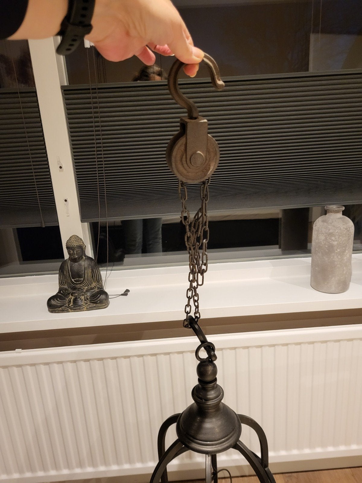 Windlicht/lantaarn, stijlvol en zo goed als nieuw, Ophalen, 88 cm, Zo goed als nieuw, Metaal