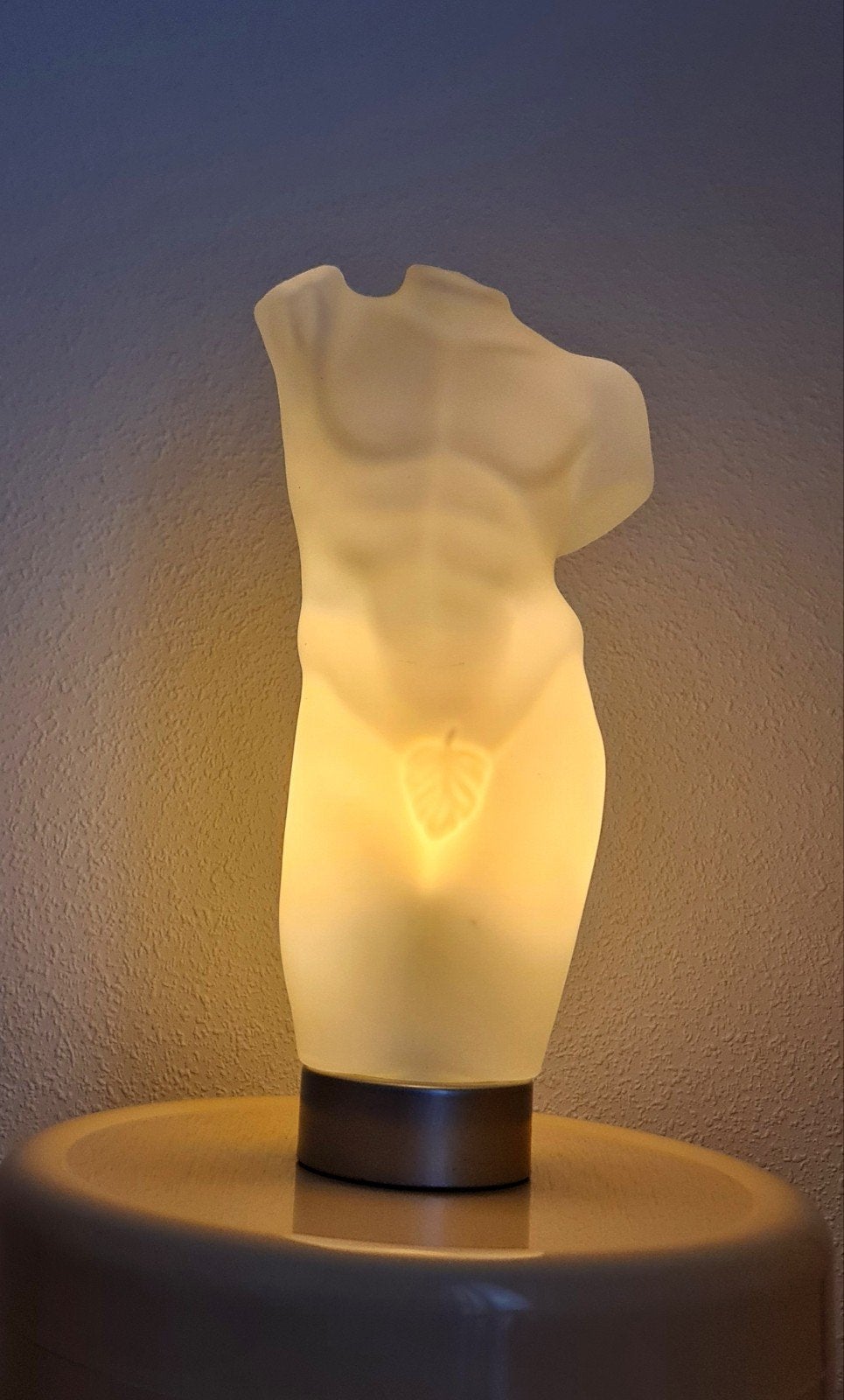 James & Poki glazen torso tafellamp jaren 90  uniek mooi, Ophalen