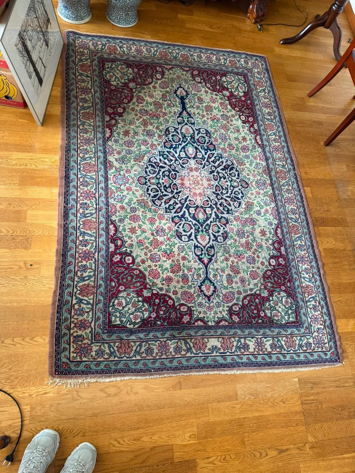 Prachtig Perzisch tapijt met bloemmotief, Huis en Inrichting, Stoffering | Tapijten en Kleden, Ophalen, Gebruikt, 100 tot 150 cm