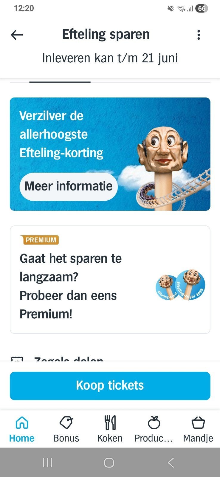 GRATIS 5 SPAARKAARTEN EFTELING, Ophalen of Verzenden, Overige typen
