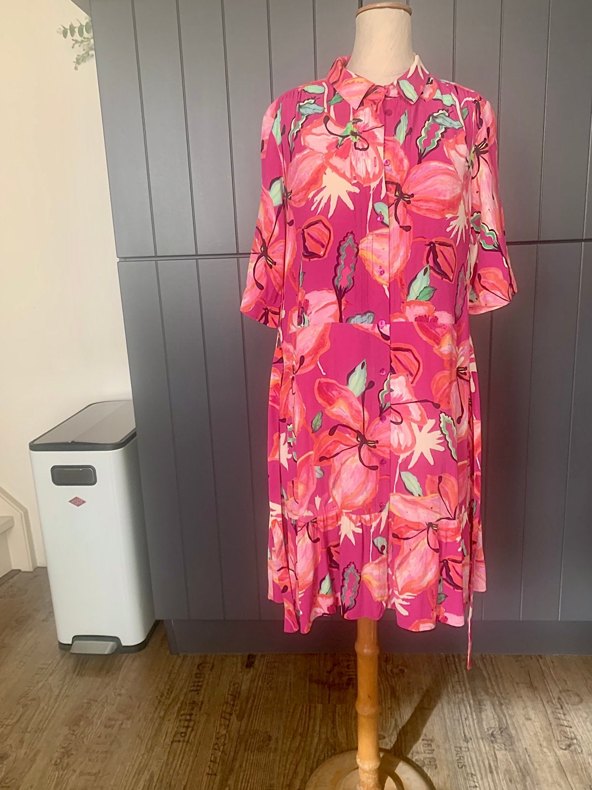 Fleurig jurkje Pom Amsterdam mt 36/38, Kleding | Dames, Ophalen of Verzenden, Zo goed als nieuw, Roze, Maat 36 (S)