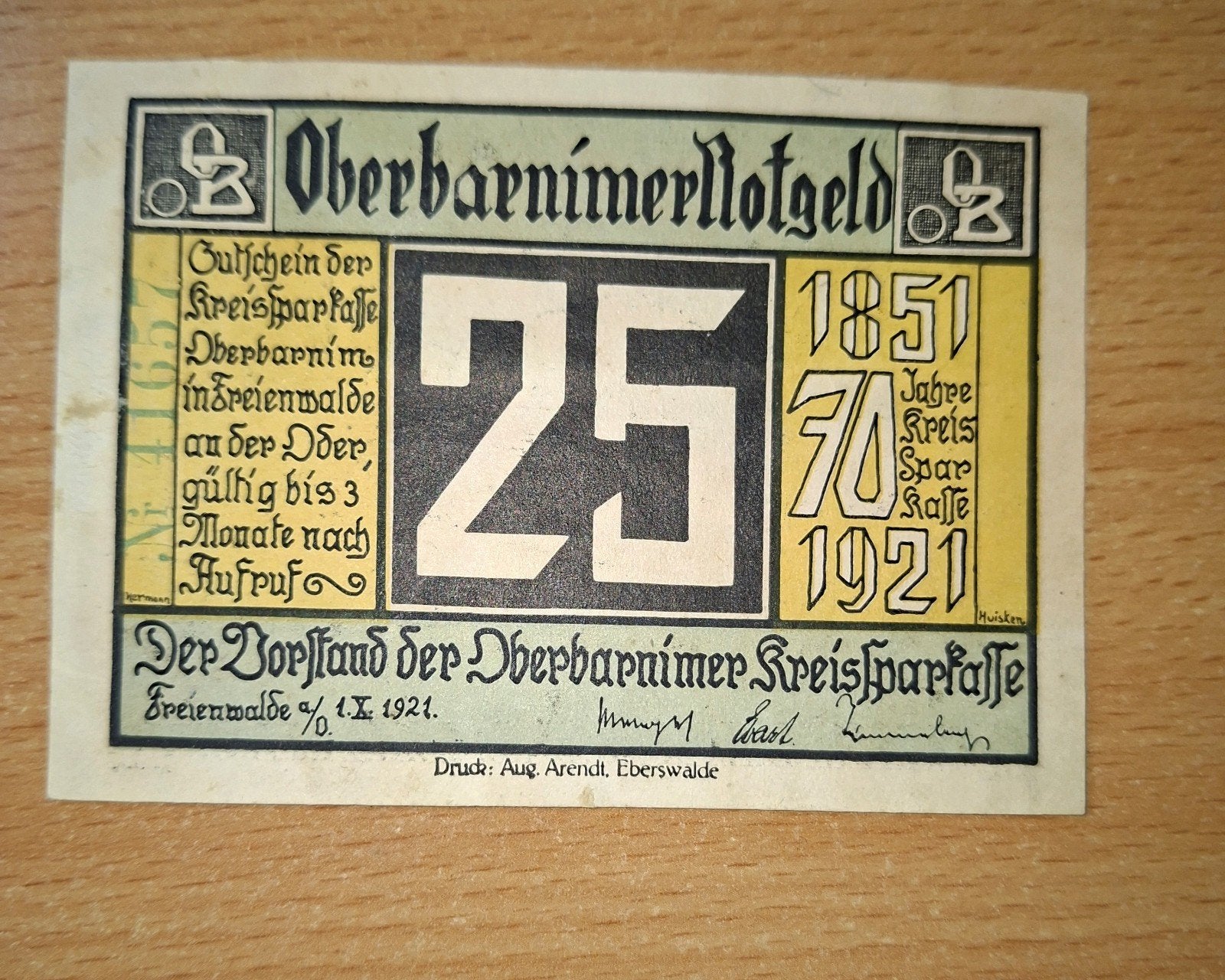 Duits Notgeld Oberbarnim Noodgeld, Ophalen of Verzenden, Duitsland
