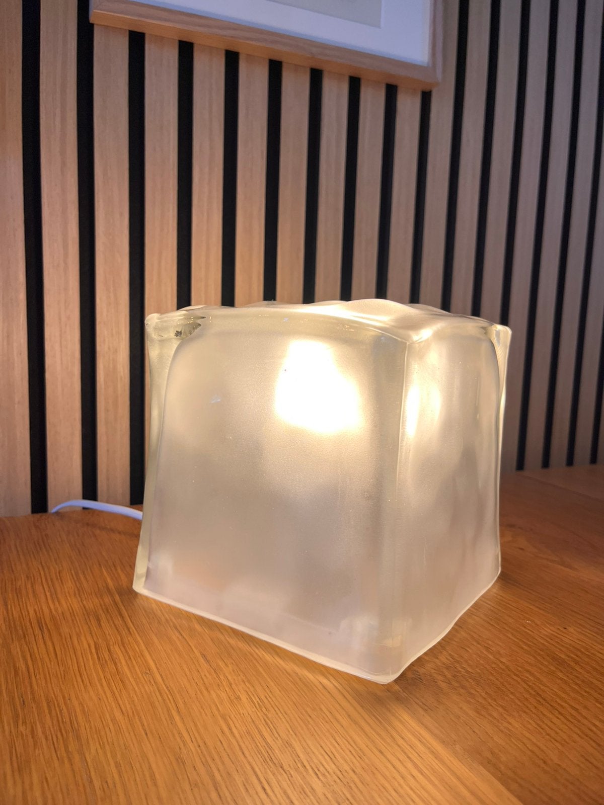 IVIKEN ikea vintage ‘Ice Cube’ lamp, Ophalen, Gebruikt, Glas, Minder dan 50 cm