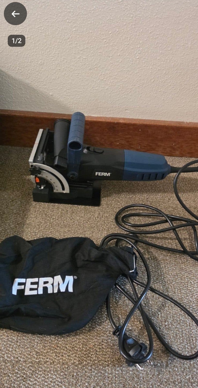 Ferm lamellenfrees met koffer en stofzak, Invalzaag, 600 tot 1200 watt, Ophalen of Verzenden, 30 tot 70 mm