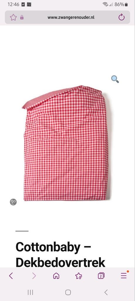 2x Cottonbaby dekbedovertrek ruit + 3 kussenhoezen, Jongetje of Meisje, Dekbedovertrek, Ophalen of Verzenden, Zo goed als nieuw