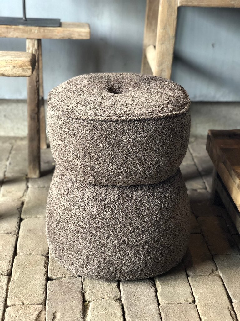 DE LAATSTE POEF LEYLA bruin van LIGHT & LIVING zachte stof, Minder dan 50 cm, Nieuw, Minder dan 50 cm, Ophalen of Verzenden