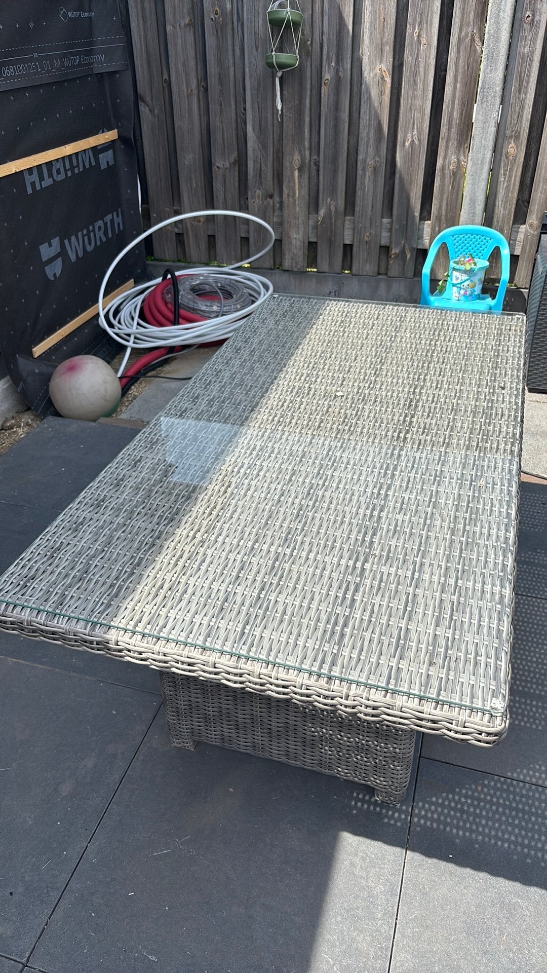 Buiten tafel., Ophalen, Gebruikt, Rechthoekig, Hout