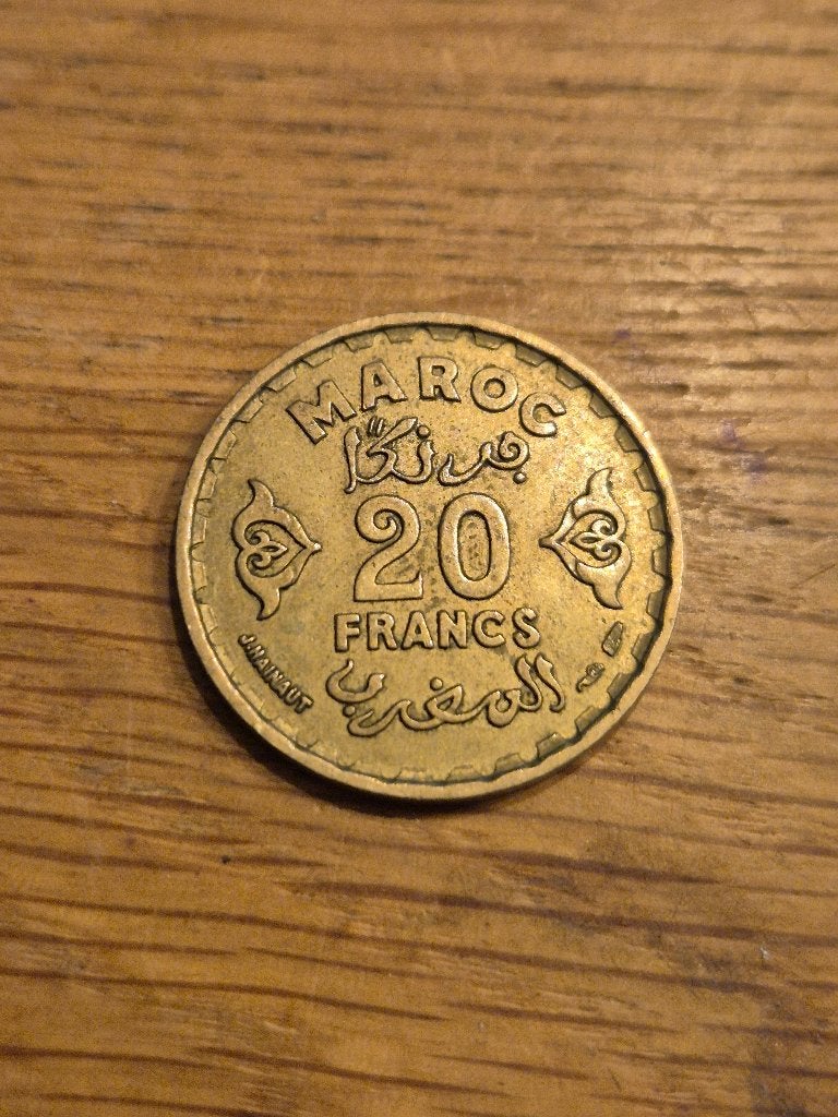 Marokko - 20 Franc 1951, Ophalen of Verzenden, Overige landen
