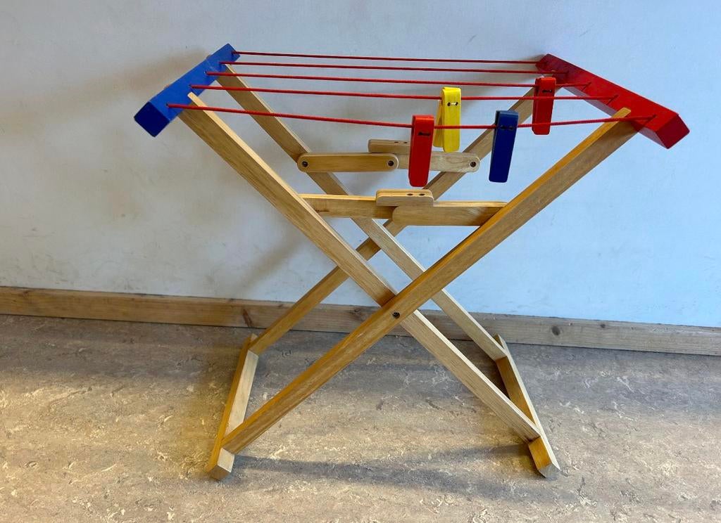 Wasrek hout met knijpers, Kinderen en Baby's, Speelgoed | Houten speelgoed, Ophalen, Zo goed als nieuw, Meubelstuk of Keukentje