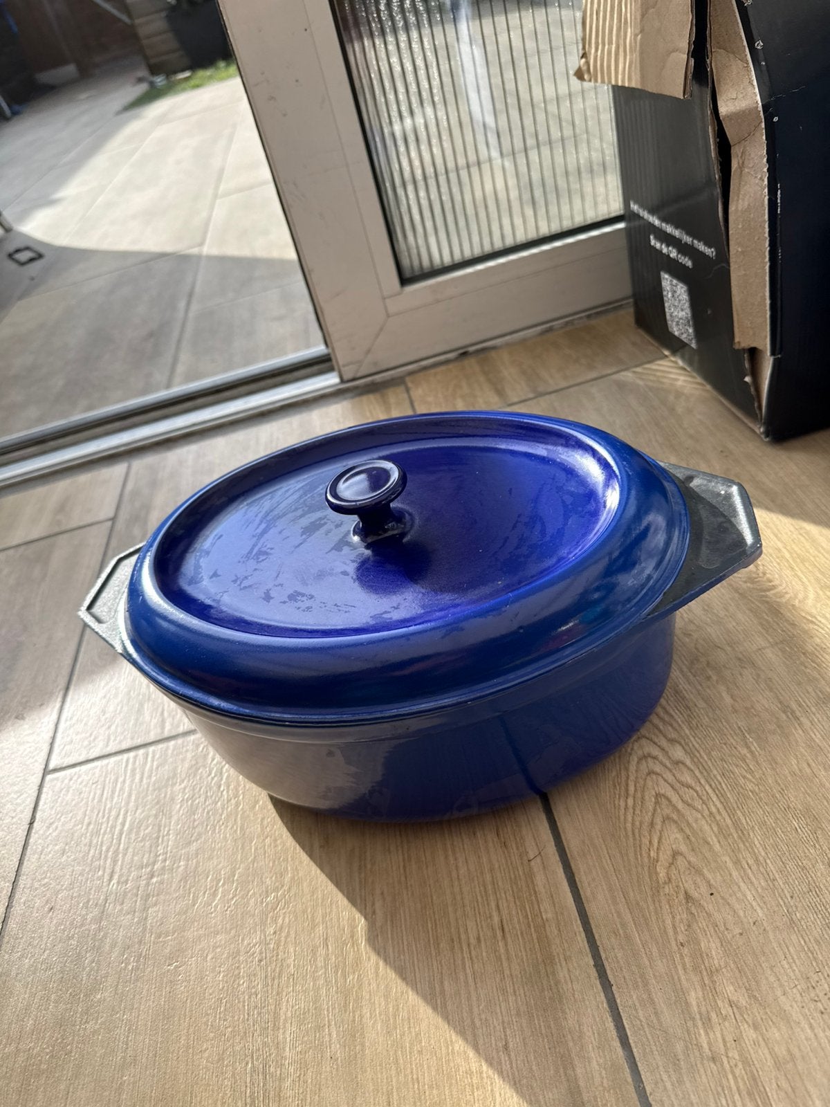 Blauwe stoofpan, Ophalen of Verzenden, Zo goed als nieuw