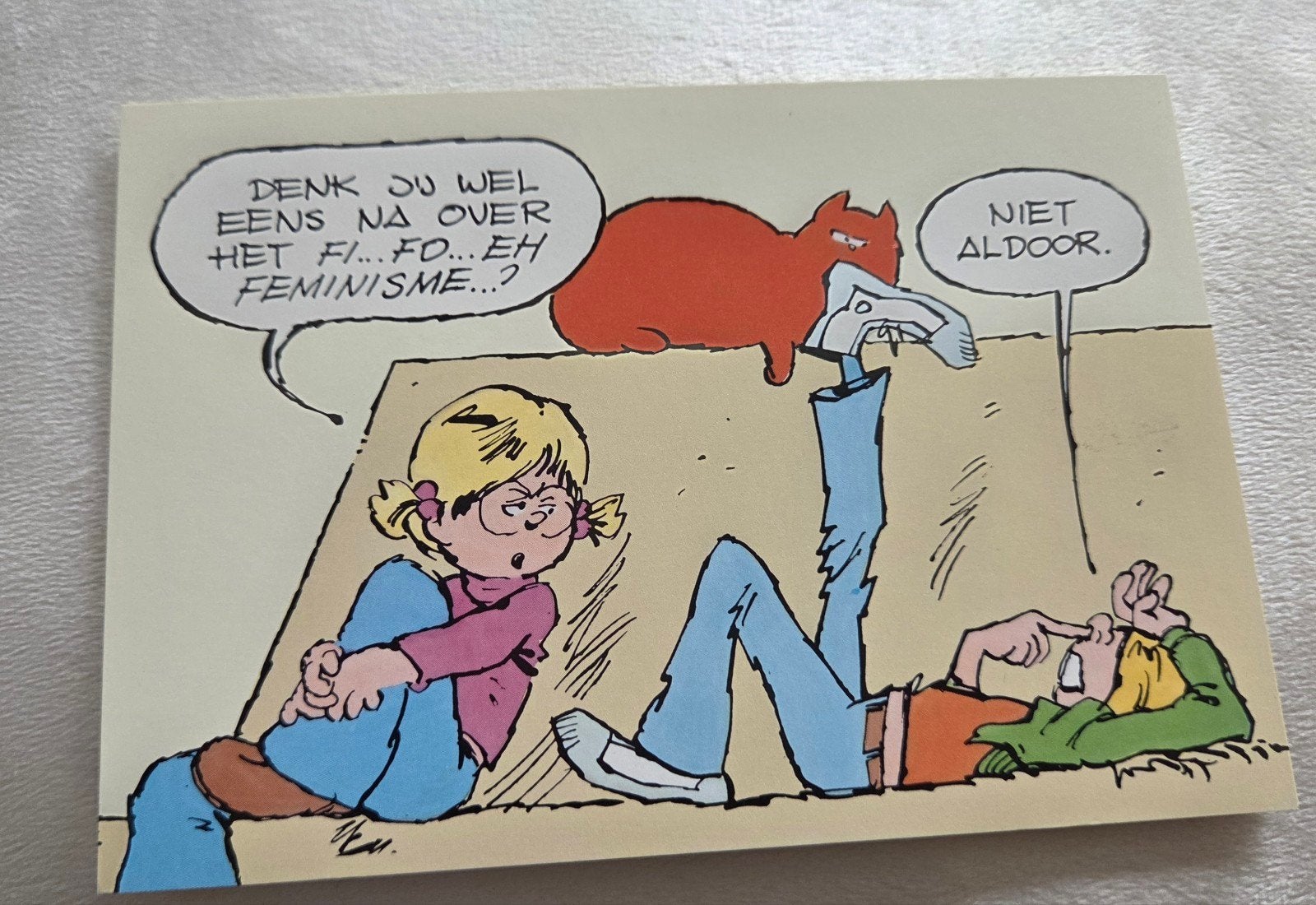 Jan, Jans en de Kinderen Ansichtkaart - Feminisme, Verzamelen, Ansichtkaarten | Themakaarten, Verzenden, 1980 tot heden, Ongelopen