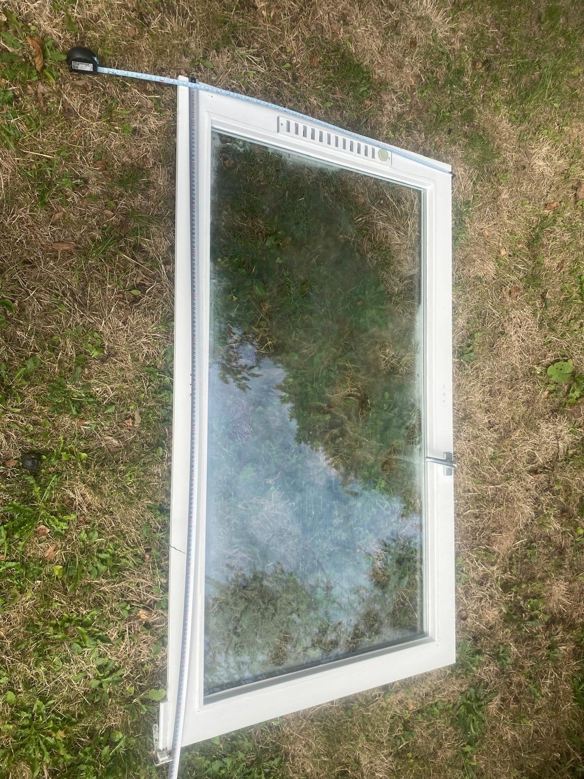Houten draai-kiep gevelraam met dubbelglas, Ophalen, Gevelraam of Ruit, Gebruikt, 80 tot 120 cm