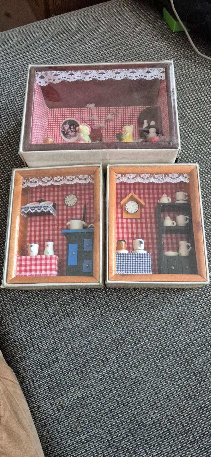 miniatuur poppenhuisdiorama in originele verpakking jaren 80, Ophalen of Verzenden