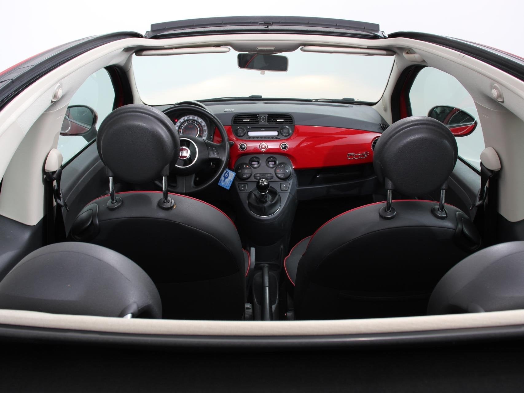 Fiat 500 C 0.9 TwinAir Turbo 80pk Lounge Climate Control Lic, Stof, Gebruikt, Cabriolet, Origineel Nederlands
