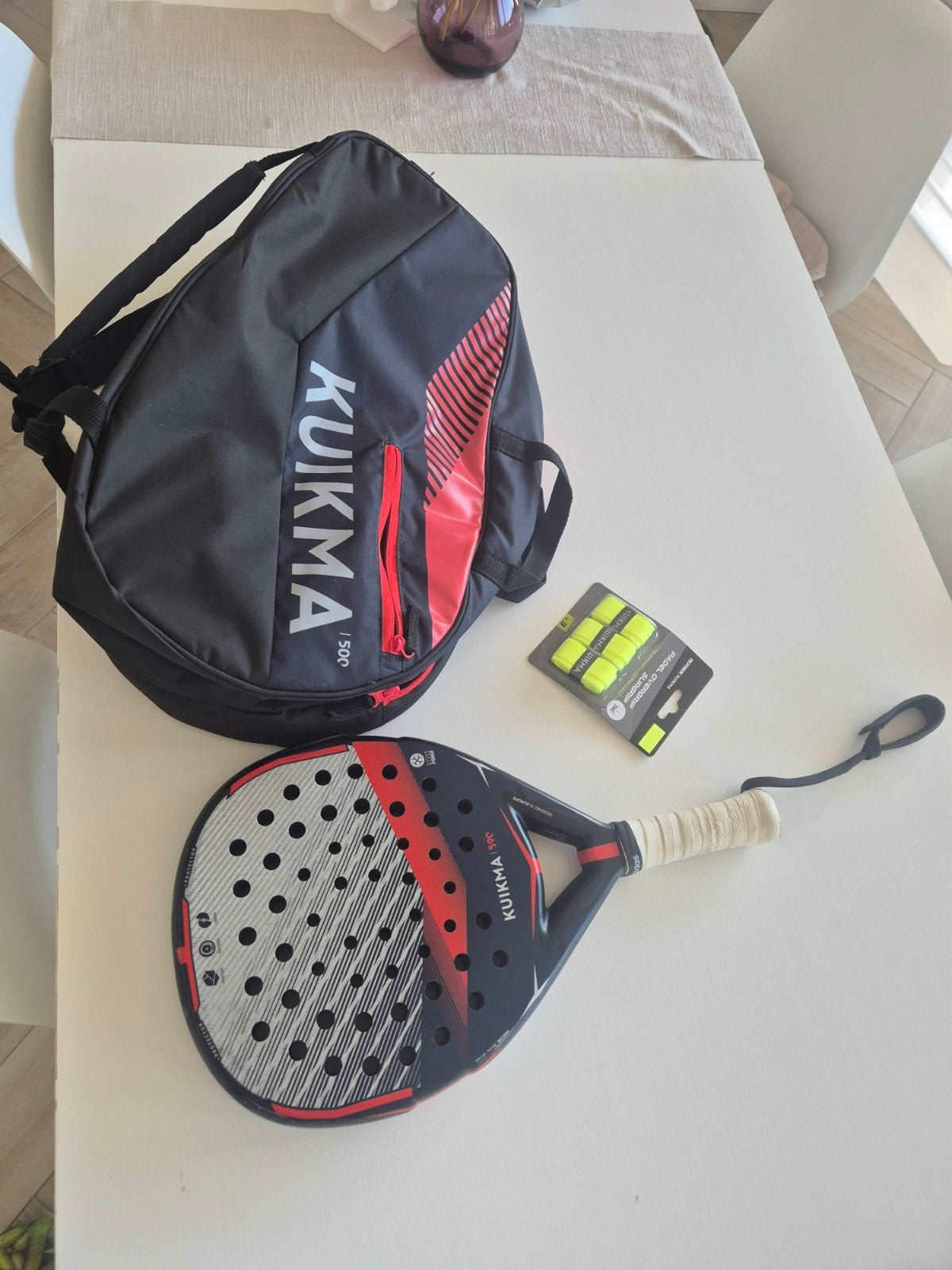 Kuikma Padel Set: Racket, Tas & Overgrips, Sport en Fitness, Padel, Ophalen, Zo goed als nieuw