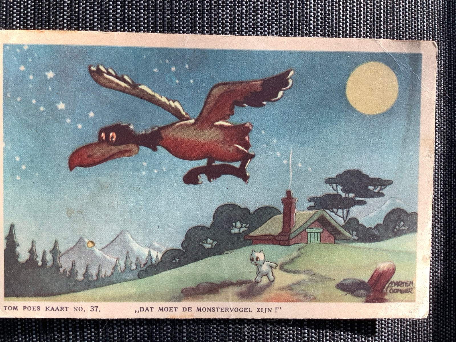 Tom Poes Kaart Nr. 37 - De Monstervogel - Gelopen, Verzamelen, Ophalen of Verzenden, 1920 tot 1940, Gelopen, Overige thema's