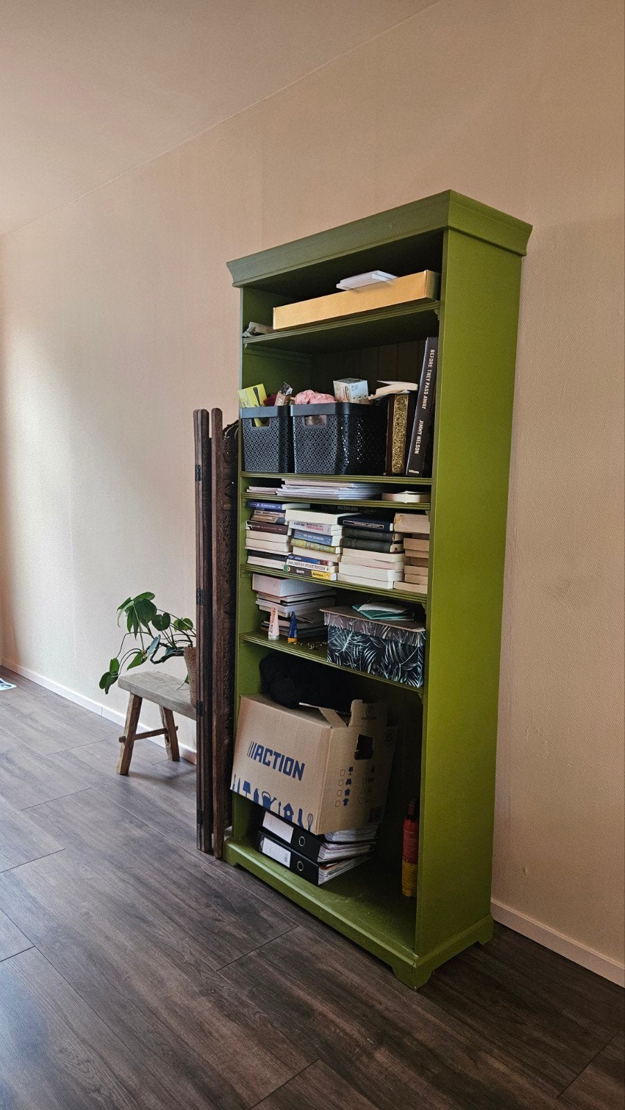 Mooie boekenkast Ikea groen geverfd, Ophalen, Zo goed als nieuw, 25 tot 50 cm, 50 tot 100 cm