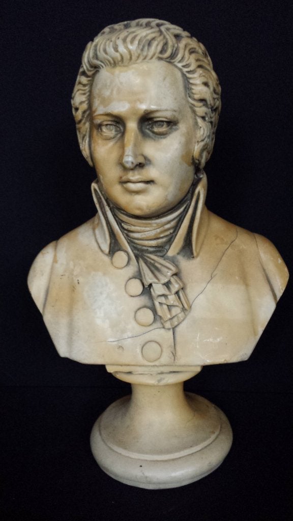 Oud PIANOBEELD ~ Buste MOZART ~ Zwaar Marmeren BEELD 22½ cm, Antiek en Kunst, Curiosa en Brocante, Ophalen of Verzenden