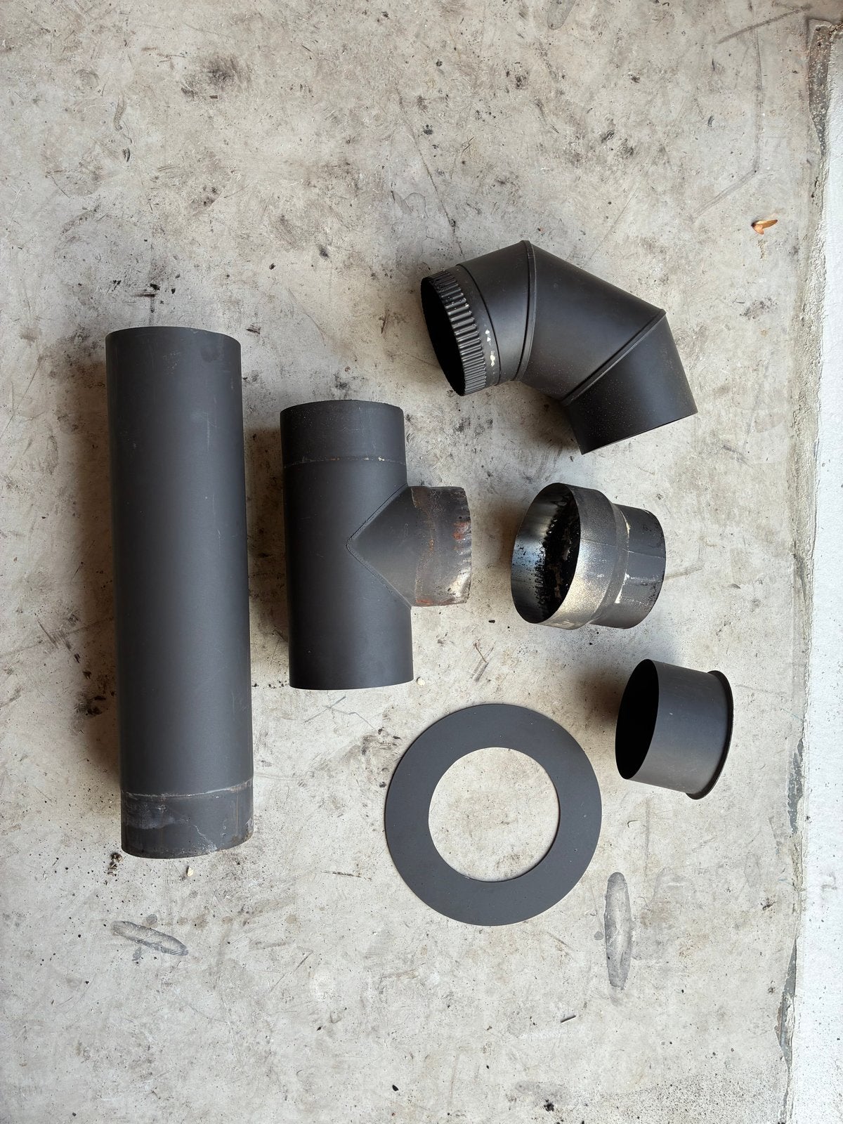 RVS Kachelpijp 130mm - Diverse Stukken, Ophalen, Gebruikt, Overige soorten