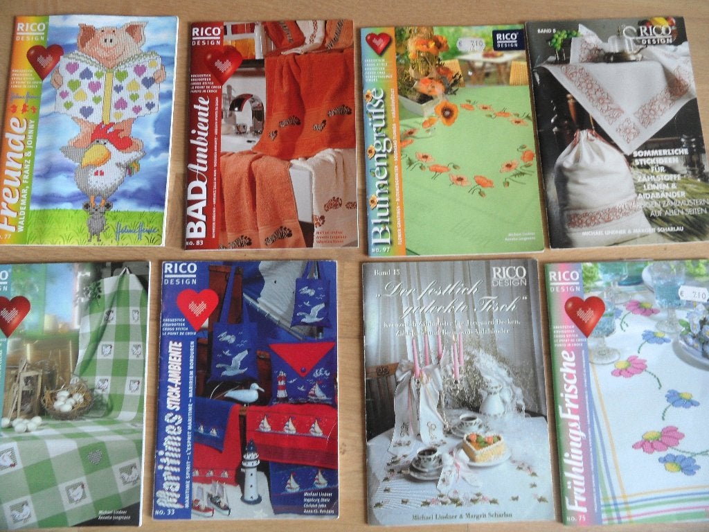 8 x Rico boekjes kruissteek zie fotos nieuw, Ophalen of Verzenden, Nieuw, Handborduren, Overige typen