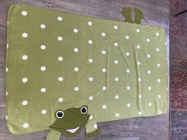 Fleecedeken kikker, Kinderen en Baby's, Groen, Ophalen of Verzenden, Zo goed als nieuw, 160 cm