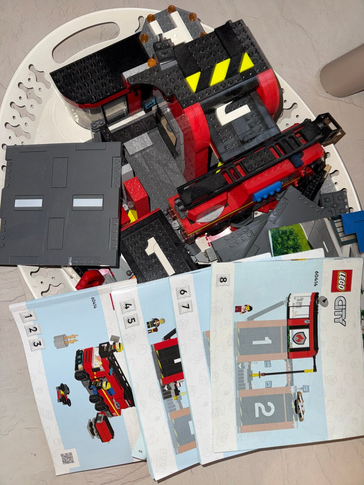 Lego City Brandweerkazerne en Brandweerwagen (60320, 60374), Lego, Ophalen of Verzenden, Complete set, Inclusief instructies