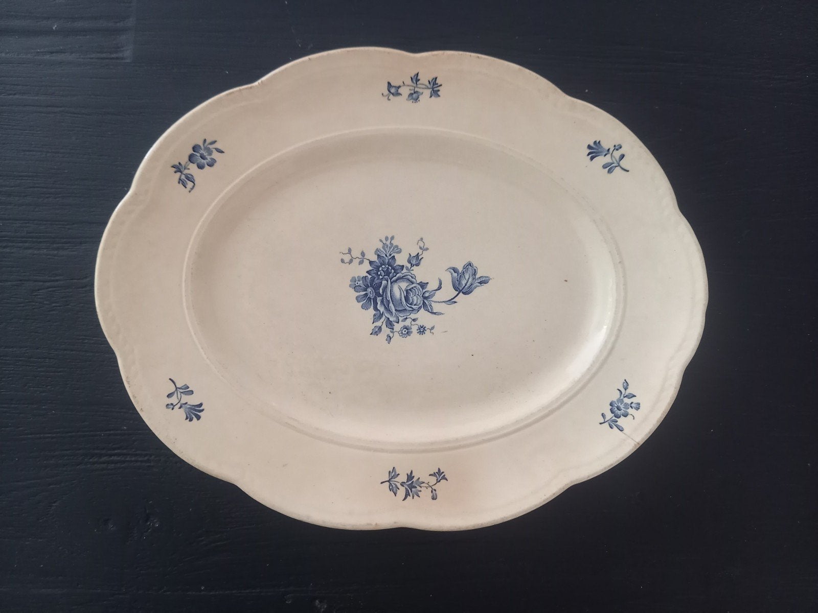 Ovaal schaaltje Gefle Blå Ros, Zweedse vintage, Antiek en Kunst, Ophalen of Verzenden