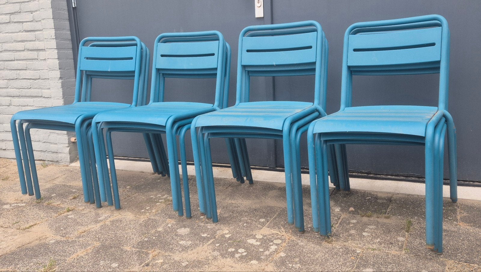 Originele EMU Star design tuinstoelen blauw, Ophalen, Gebruikt, N.v.t, Metaal