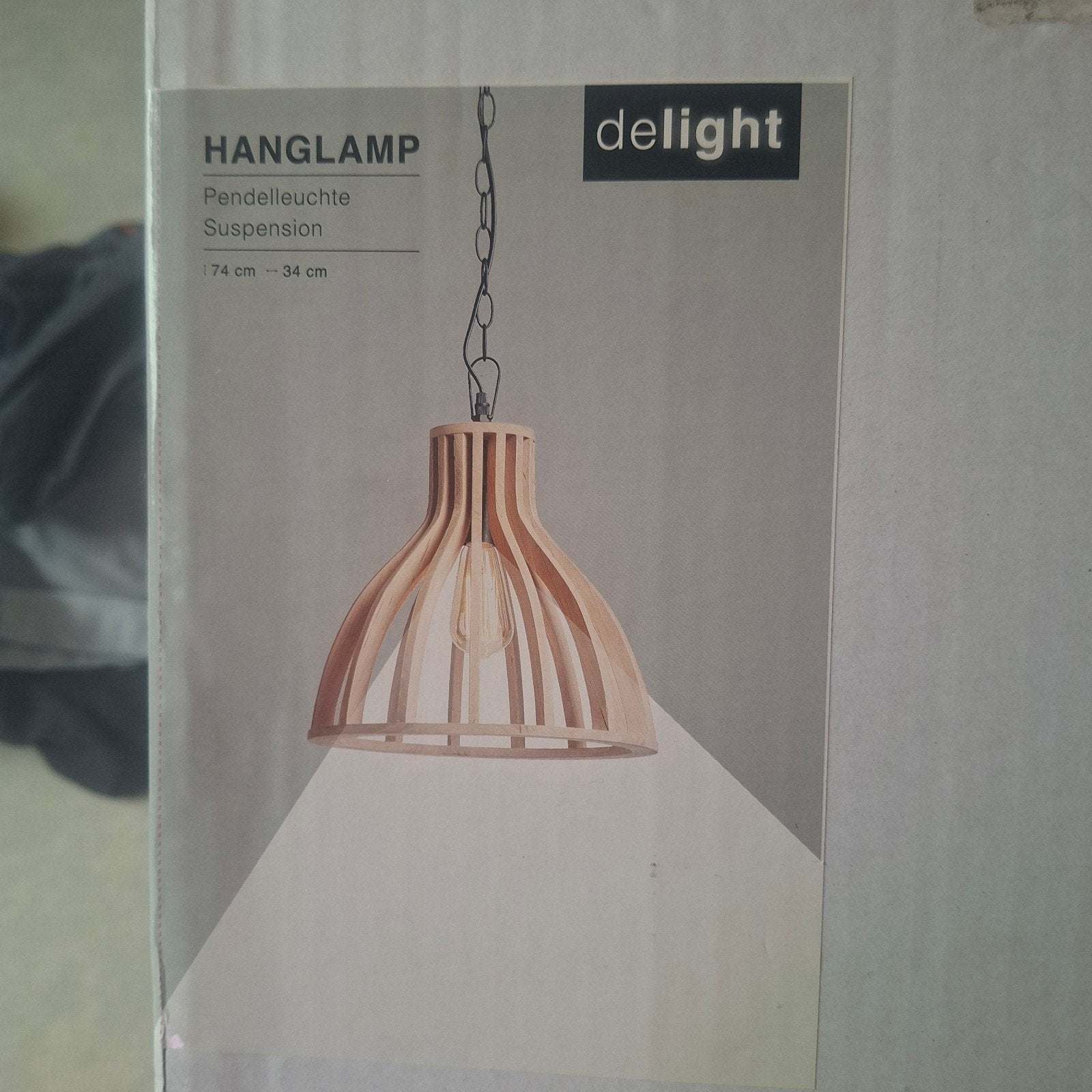 Houten hanglamp - Delight - Nieuw in doos, Ophalen of Verzenden, Nieuw, Hout, Modern, Scandinavisch