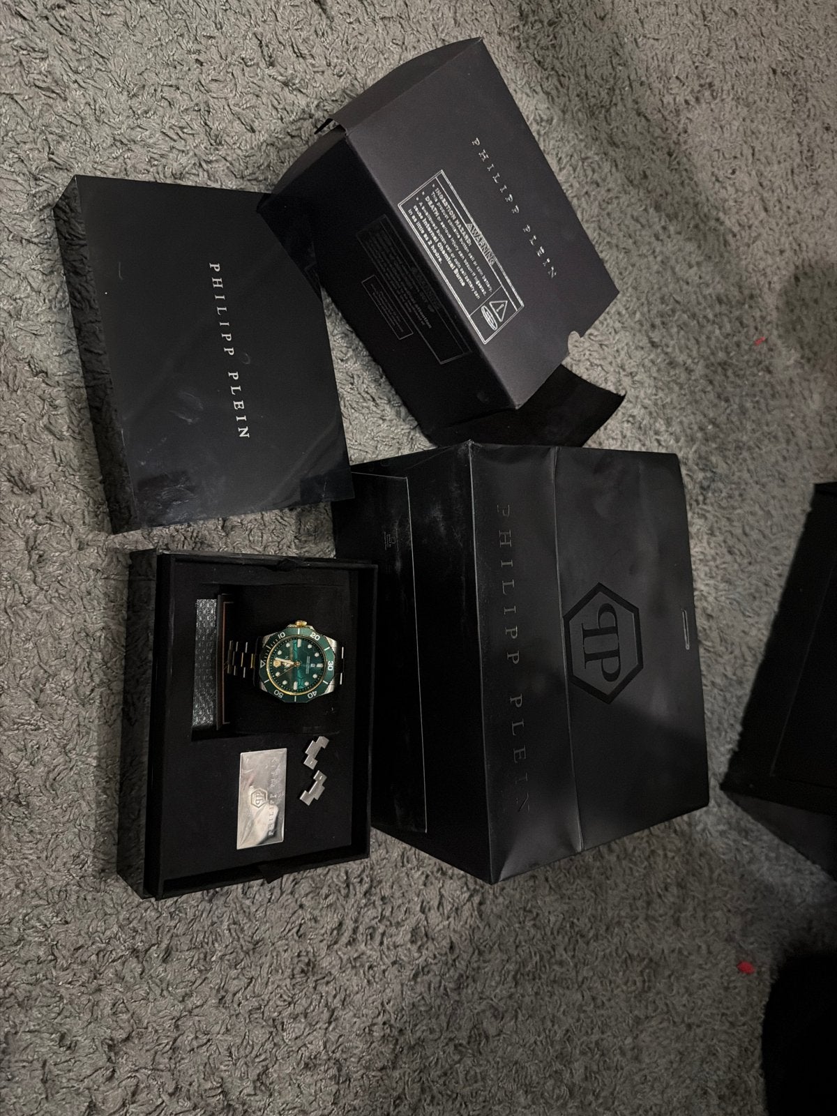 Philipp Plein horloge - Groen/Goud/Zilver nieuw, Overige merken, Staal, Polshorloge, Nieuw