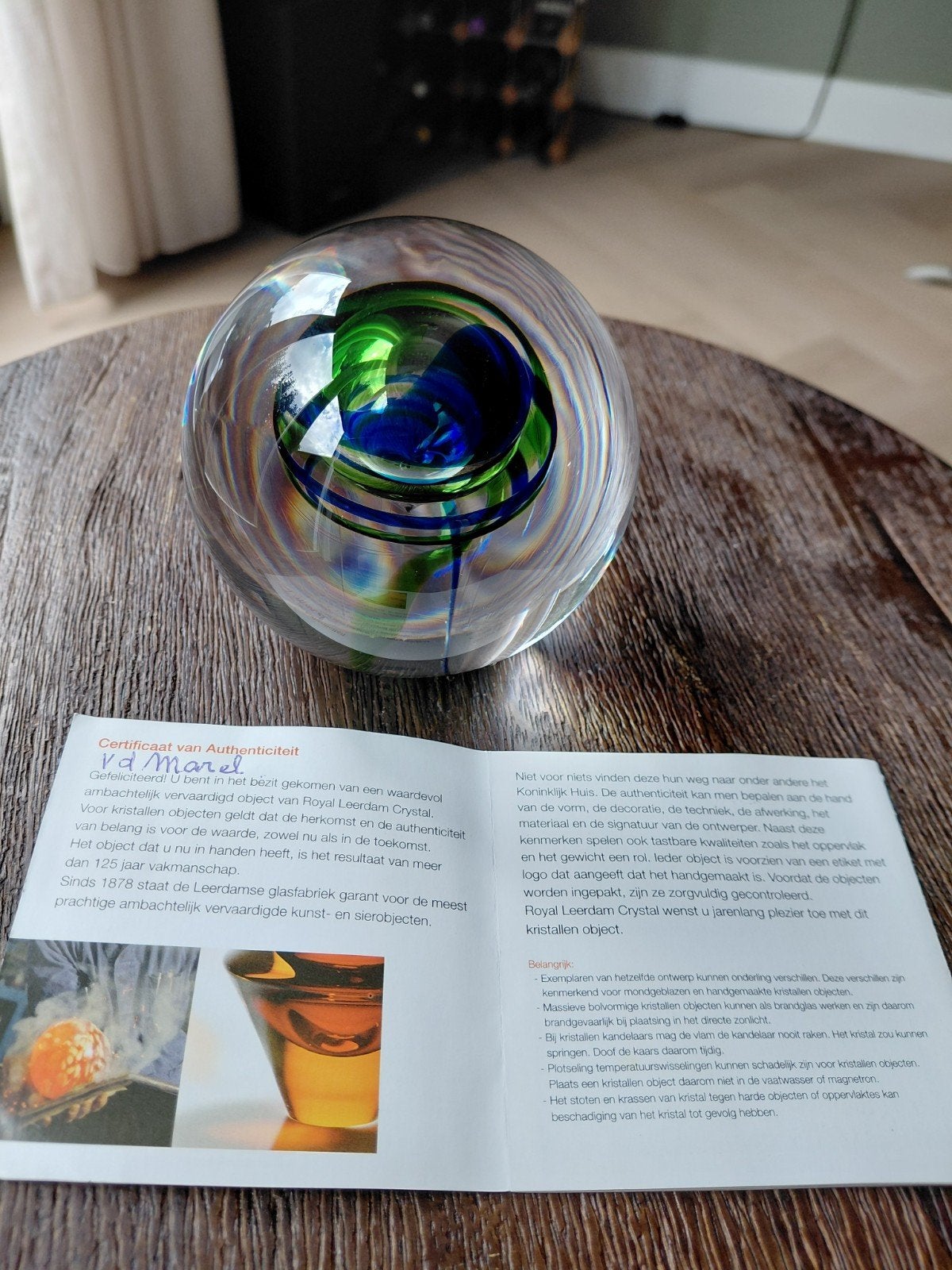 Glazen bol Royal Leerdam door Siem van Marel (1990-2000), Ophalen of Verzenden