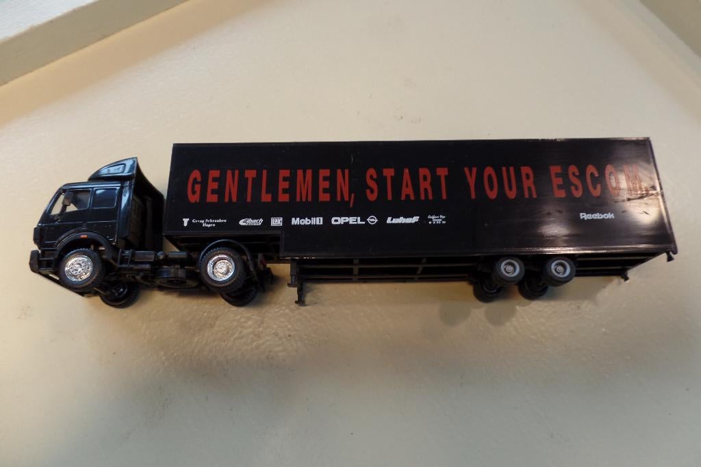 Mercedes trekker / oplegger  Escom (Herpa), Verzenden, Gebruikt, Bus of Vrachtwagen, Rietze