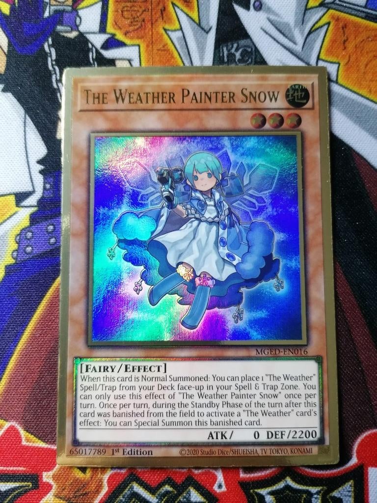 The Weather Painter Snow - Premium Gold Rare MGED - Yu-Gi-Oh, Ophalen of Verzenden, Zo goed als nieuw, Foil