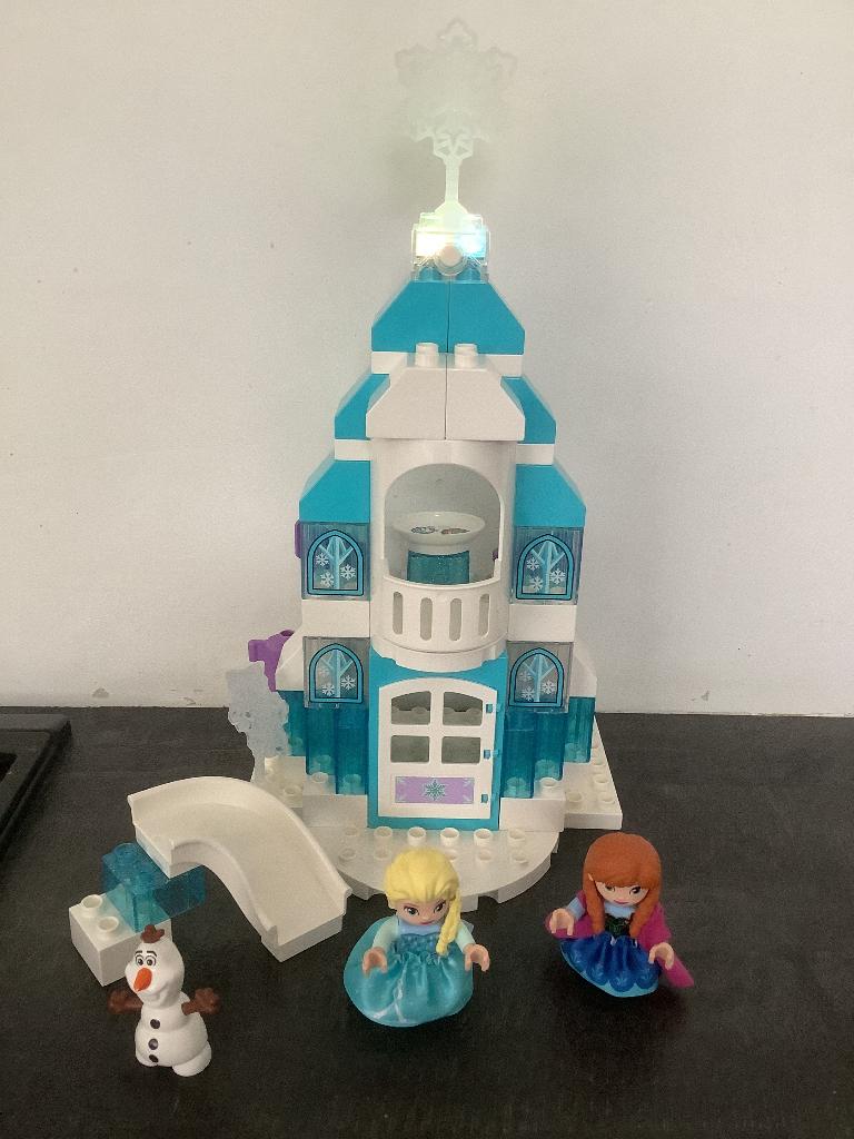 Duplo Disney Frozen ijskasteel, Ophalen, Zo goed als nieuw, Complete set, Duplo