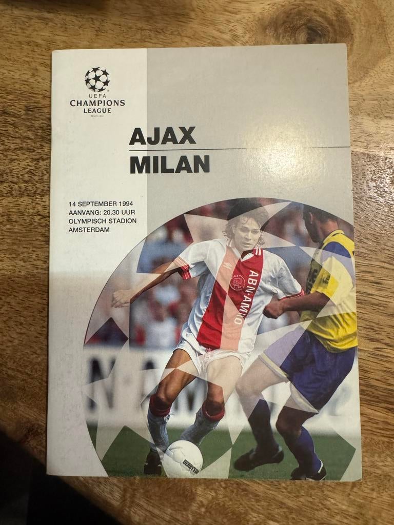 Programma Ajax - AC Milan 1994, Verzamelen, Ophalen of Verzenden, Gebruikt, Ajax, Boek of Tijdschrift