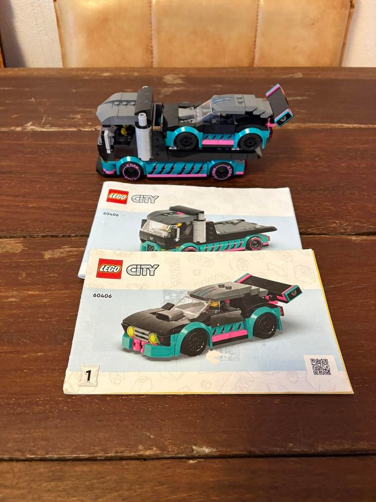 LEGO 60405 Raceauto en transporttruck, Ophalen of Verzenden, Zo goed als nieuw, Complete set, Lego