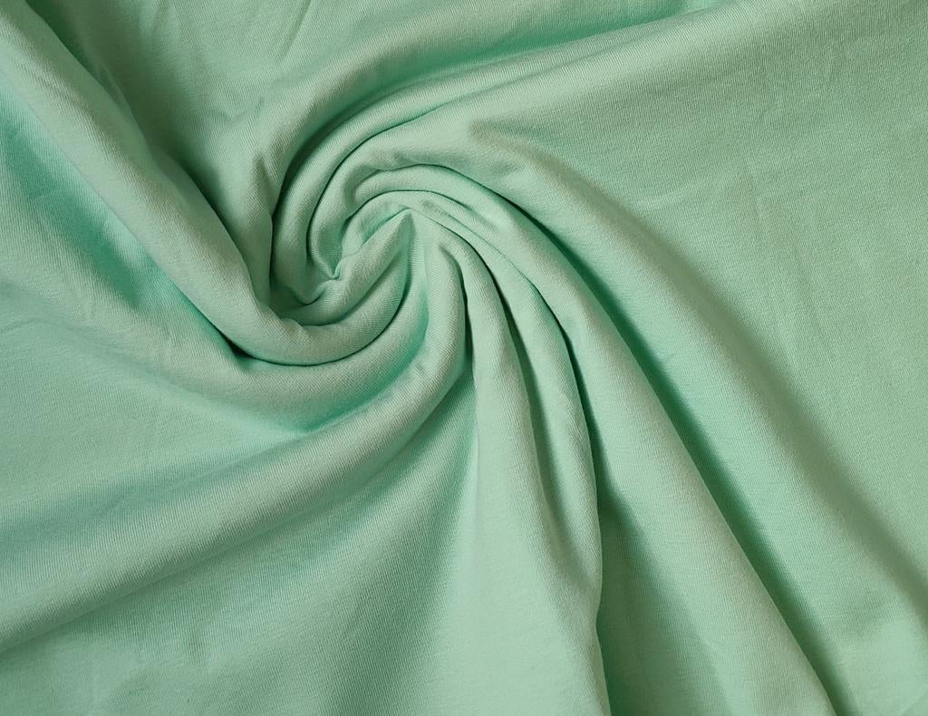 Katoen stof jersey tricot uni minty, 120 cm of meer, Nieuw, Ophalen of Verzenden, Katoen