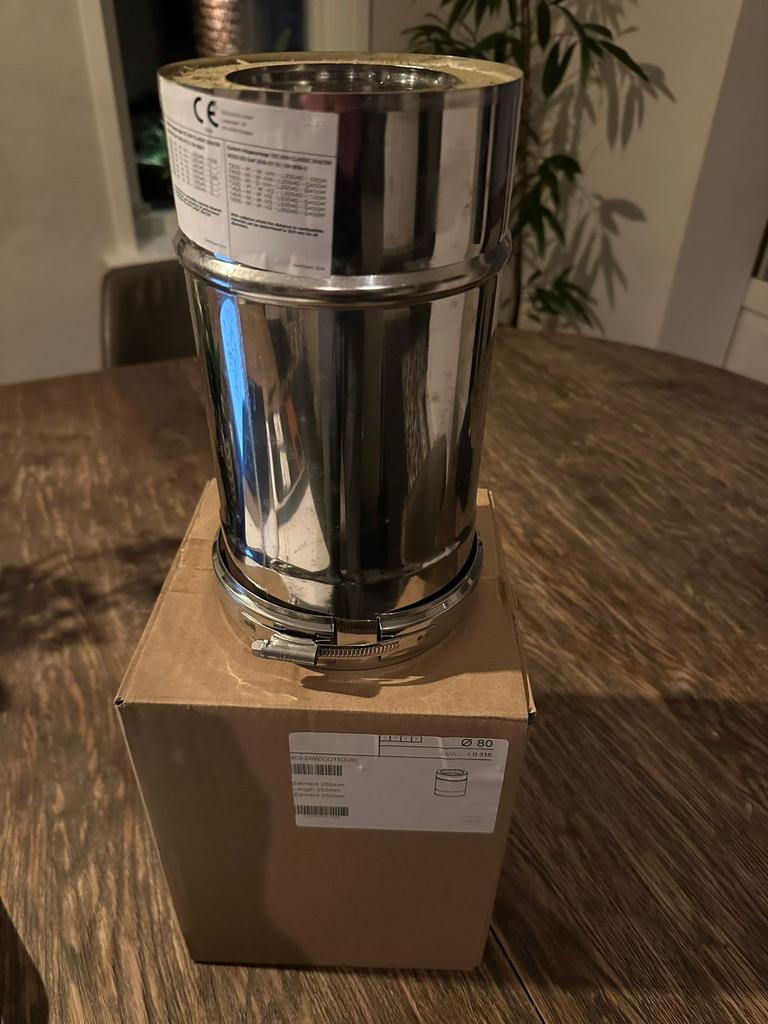 TECNOVIS Dubbelwandige Kachelpijp 80mm - Nieuw, Huis en Inrichting, Kachels, Ophalen, Nieuw