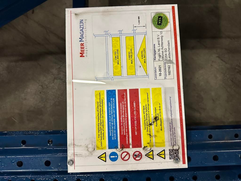 Polypal gebruikte palletstelling set l 400x90 l ligger 270, Zakelijke goederen, Kantoor en Winkelinrichting | Magazijn, Stelling en Opslag